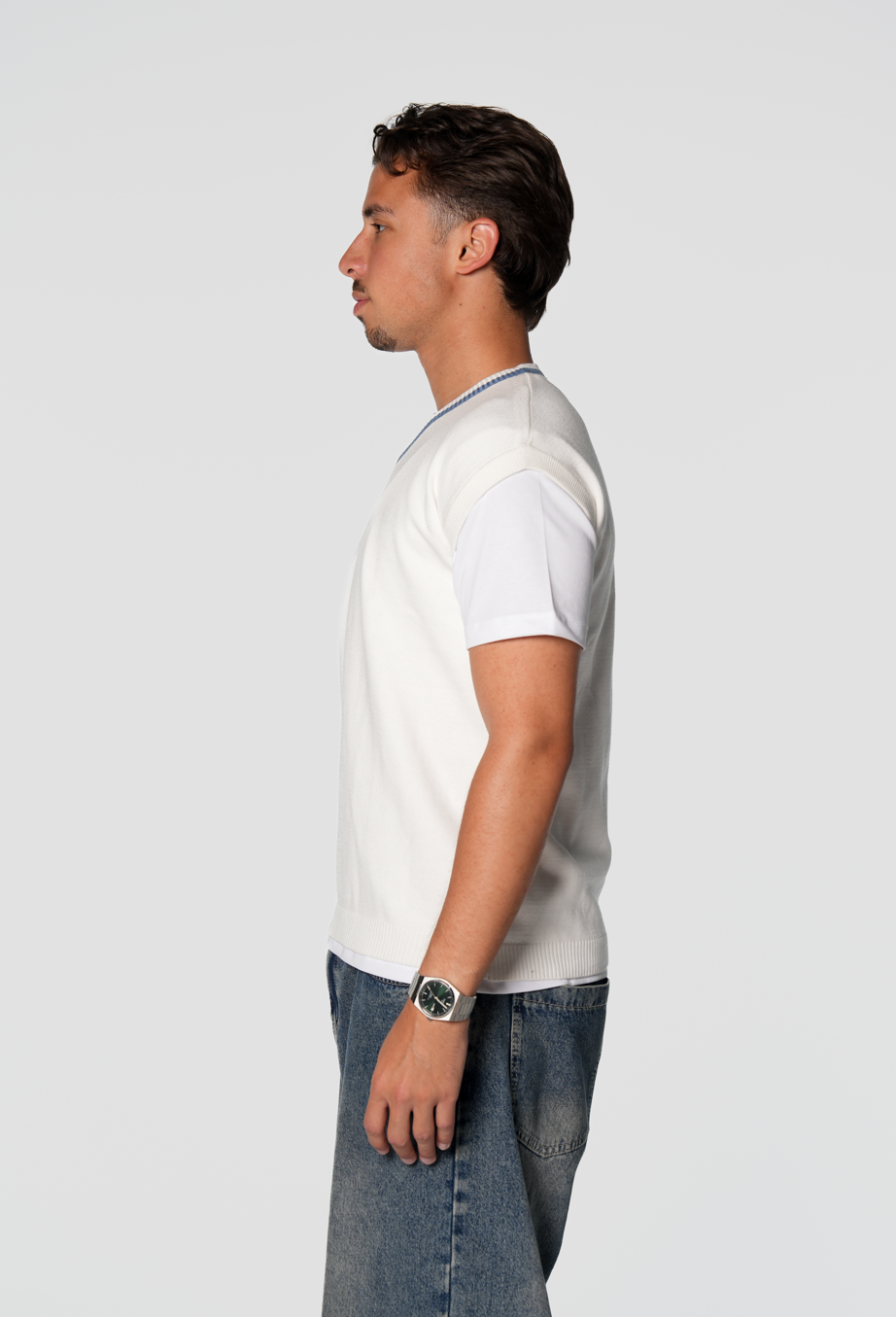 White/Blue vest