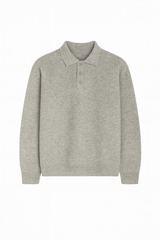 Women knitted polo sweater